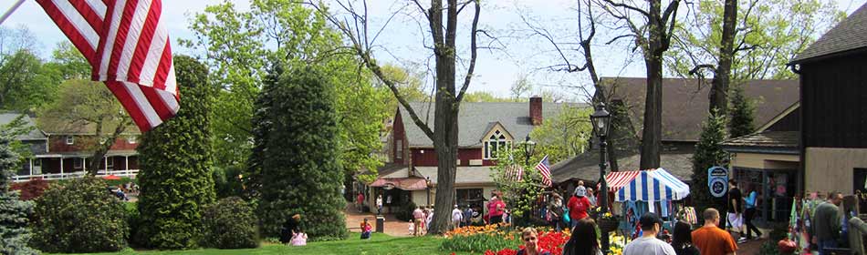 Peddler's Village is a 42-acre, outdoor shopping mall featuring 65 retail shops and merchants, 3 restaurants, a 71 room hotel and a Family Entertainment Center. in the Langhorne, Bucks County PA area